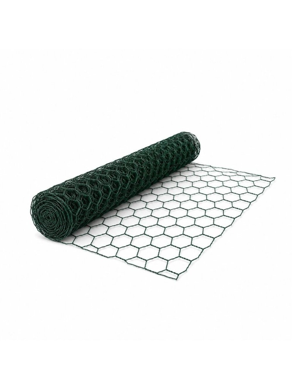 Green Coated Chicken Wire Mesh, 12.4 x 39.37 In, 1 In Hex Garden Craft Supply